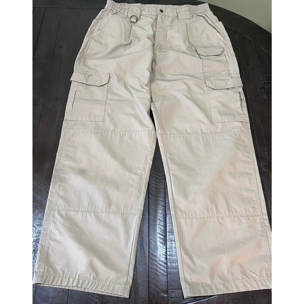 Propper Tactical Cargo Pants 36x34 Khaki Double Knee Elastic Waist Workwear